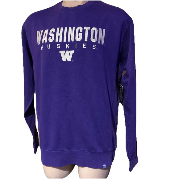 NEW Washington Huskies Colosseum Athletics Purple Prewashed Sweatshirt Men's L - Picture 4 of 8